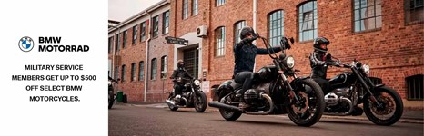 Military Service Members & Family get up to $500 off select BMW motorcycles.