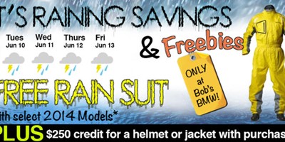 FREE Rain Suit plus $250 OFF Helmets & Jackets!