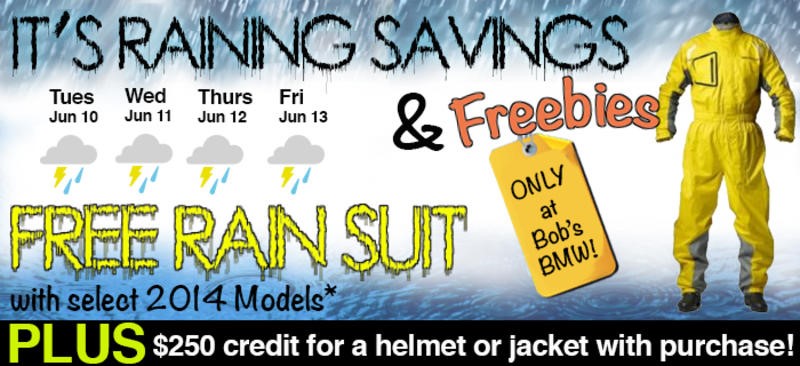 FREE Rain Suit plus $250 OFF Helmets &amp; Jackets!