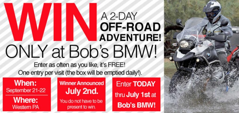 WIN a 2-Day Off-Road Adventure…Only at Bob’s BMW!