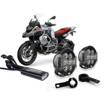 Denali D7 Pro Premium Lighting Bundle with Crashbar Mounts for BMW R1250GS/GSA/RT/RS 2019-2023