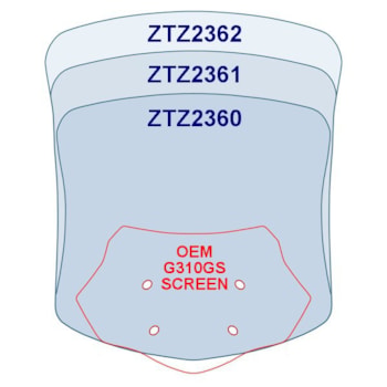 ZTechnik VStream Sport/Tour Windscreen for BMW G310GS | Light Tint / 16.9