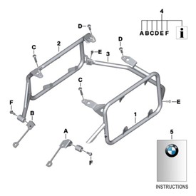 BMW Luggage Mounting Set, R1250/1200GS Adventure, 2014 & Later