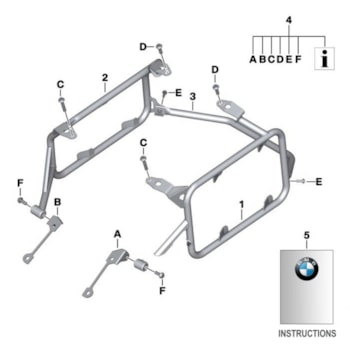 BMW Luggage Mounting Set, R1250/1200GS Adventure, 2014 & Later