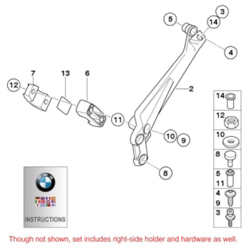 BMW VARIO Mounting Bracket Set, R1200GS, 2005-2012