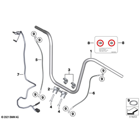 BMW Brake Hose for R 18 - L=504 Mm