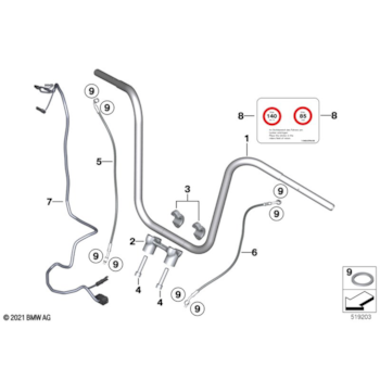 BMW Brake Hose for R 18 - L=504 Mm
